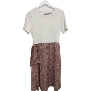 Casual White and Pink Dress